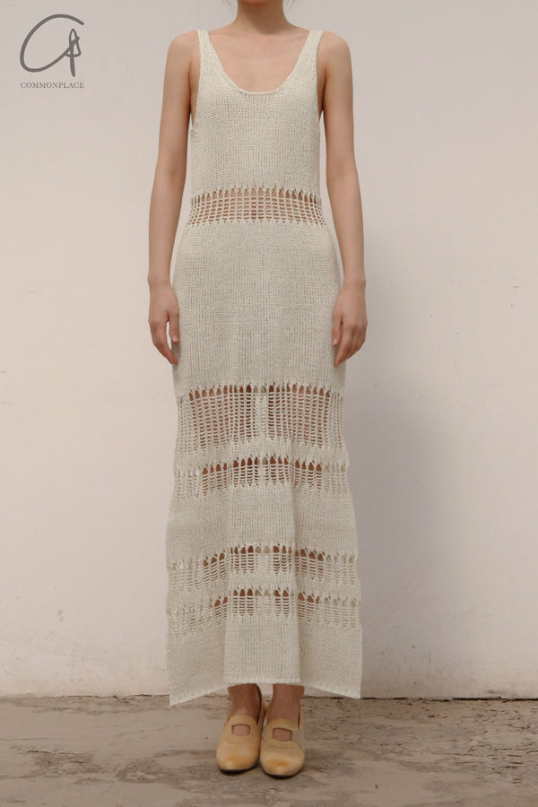 SWAYING/KNIT Cutout Striped Tank Dress SW22SSL15 Yellow/White